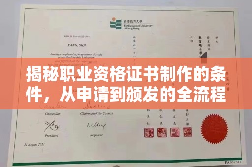 永丰揭秘职业资格证书制作的条件，从申请到颁发的全流程解析