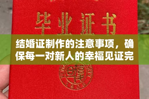 永丰结婚证制作的注意事项，确保每一对新人的幸福见证完美无瑕