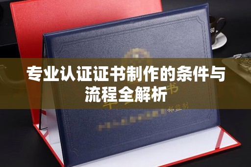 永丰专业认证证书制作的条件与流程全解析
